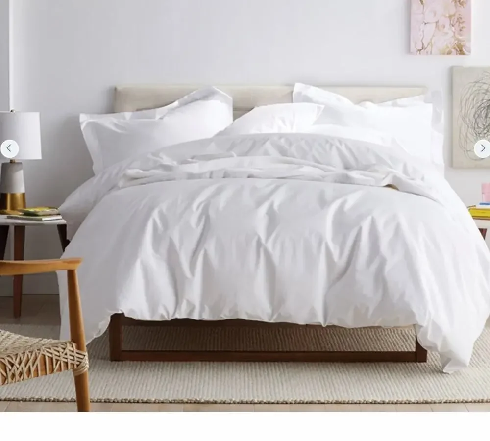 The Company Store Cool Cotton Percale Bed Duvet Cover - Sea Mist, King/Cal King